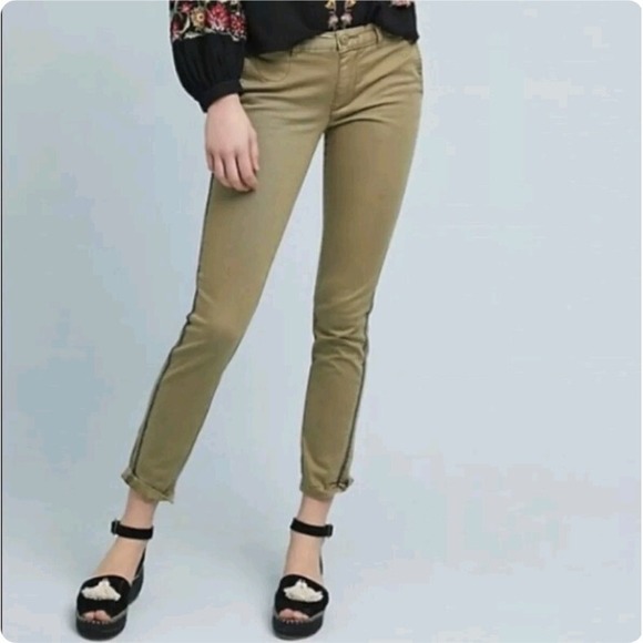 Chino by Anthropologie Relaxed Olive‎ Green Pants Women's Size 30 - Picture 1 of 8